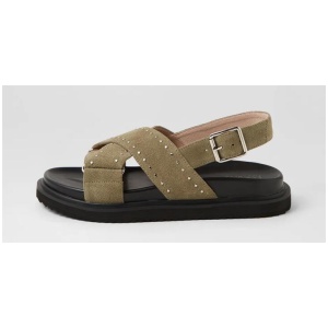 Loddie Moss Silver Suede Sandals