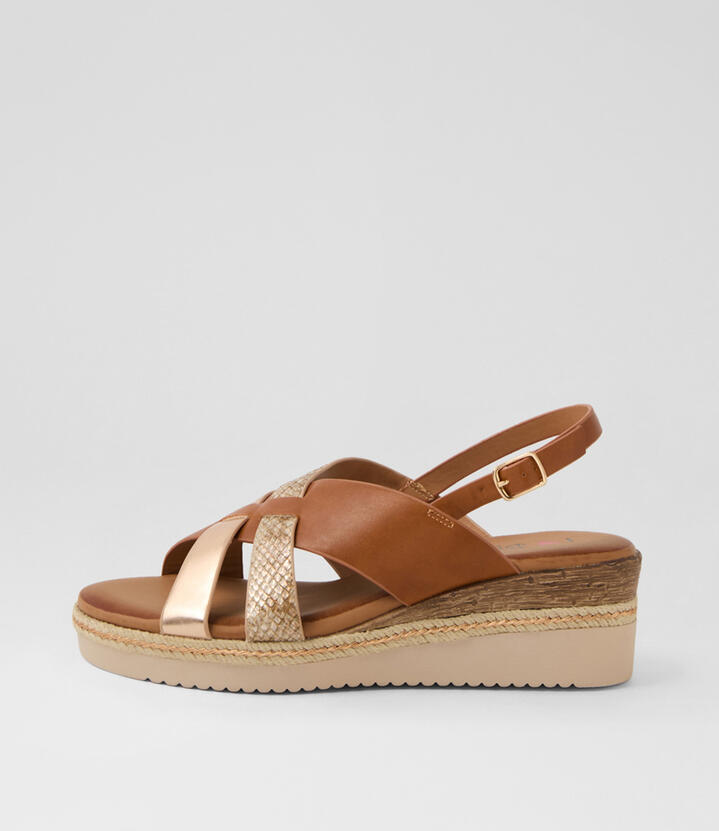 Londyn Tan Rose Gold Sandals