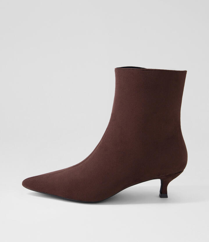 Luca Chocolate Brown Microsuede Ankle Boots
