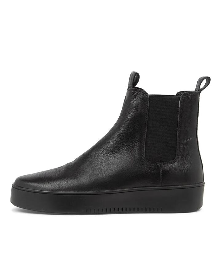 Lucero Black Leather Ankle Boots Bs