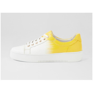 Lucille White Yellow Leather Sneakers