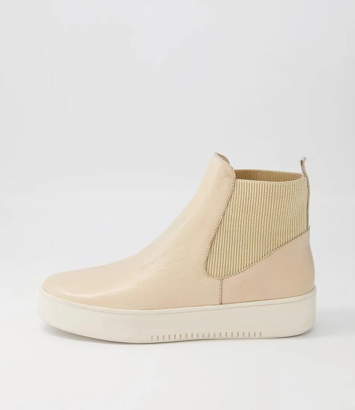 Luddey Camel Leather Elastic Ankle Boots