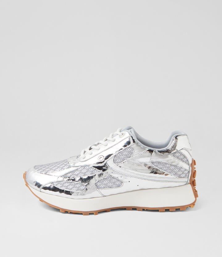 Maciee Silver White Multi Sneakers