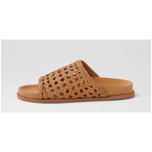 Macra Tan Leather Slides