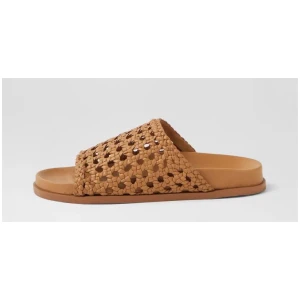 Macra Tan Leather Slides