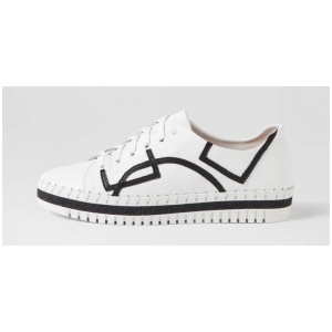 Mando White Black Leather Sneakers