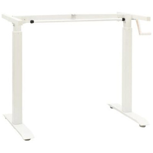 Manual Height Adjustable Standing Desk Frame Hand Crank White