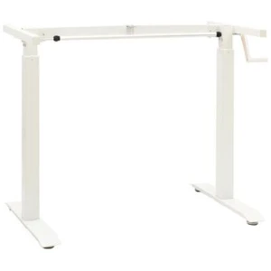 Manual Height Adjustable Standing Desk Frame Hand Crank White