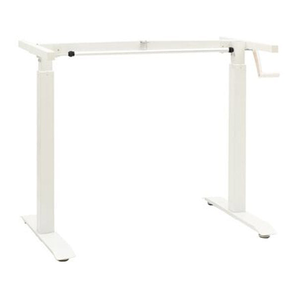 Manual Height Adjustable Standing Desk Frame Hand Crank White
