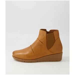 Marcei New Tan Leather Ankle Boots