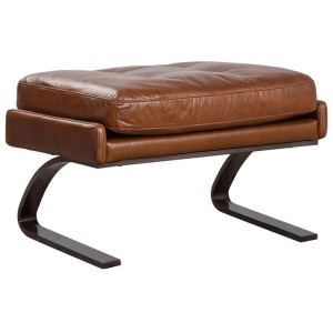 Marcel Leather Ottoman, Havana Brown