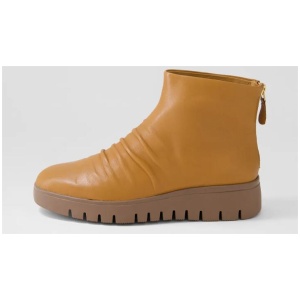 Marcheta Dark Tan Light Choc Leather Ankle Boots