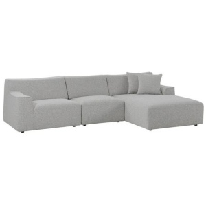 Marlin 3 Seater Right Chaise Fabric Sofa - Clay Grey by Interior Secrets - AfterPay Available