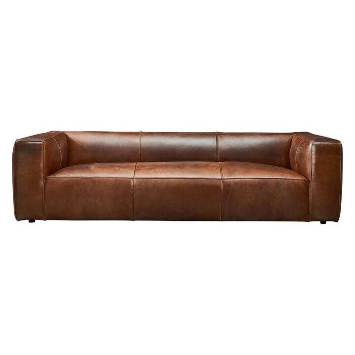 Marlon 3 Seater Leather Sofa, Vintage Whiskey
