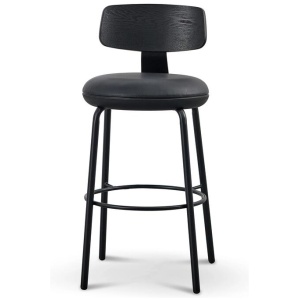 Martino 65cm Bar Stool - Full Black by Interior Secrets - AfterPay Available