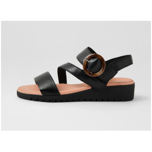 Marve Black Leather Sandals