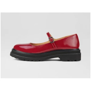 Mary Jane Step Merlot Patent Leather Flat Shoes