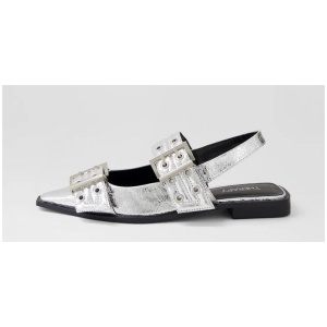 Matilda Silver Flat Shoes