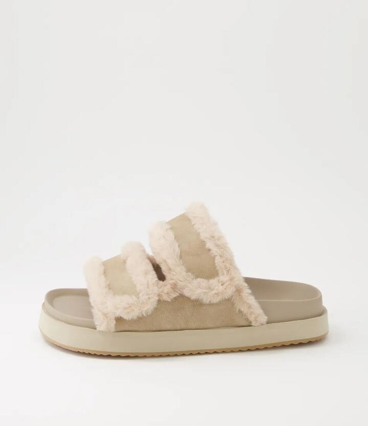 Max Slide Stone Nubuck Pu Slides