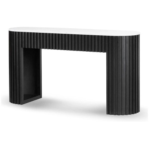 Mcmahon 1.5m White Marble Console Table - Black by Interior Secrets - AfterPay Available