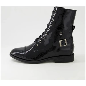 Mekhi Black Patent Leather Ankle Boots