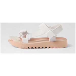 Melissa Flowing Papete White Beige Fabric Sandals
