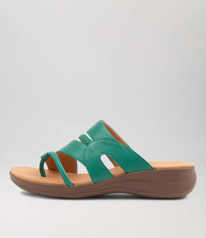 Mia Rose Gold White Gum Sole Leather Slides