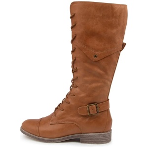 Mikan Tan Leather Calf Boots