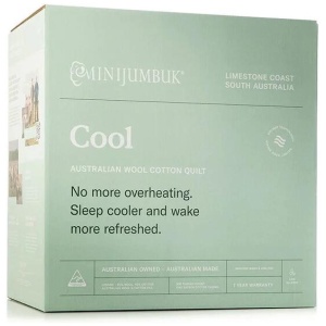 Minijumbuk Cool Australian Wool Cotton Quilt - White / Queen