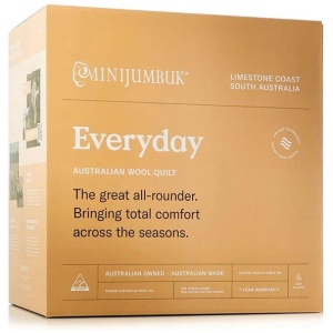 Minijumbuk Everyday Australian Wool Quilt - White / Queen