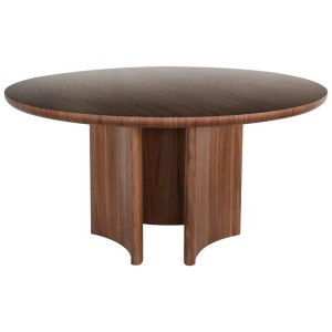 Mira 1.5m Round Dining Table - Walnut by Interior Secrets - AfterPay Available