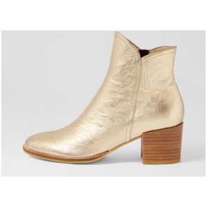 Mockas Champagne Crush Leather Ankle Boots