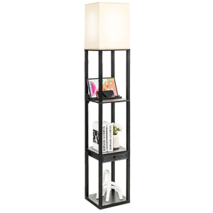 Modern Shelf Floor Lamp With 1 Drawer And 1 Usb Port