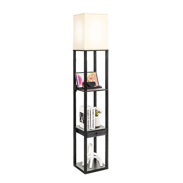Modern Shelf Floor Lamp With 1 Drawer And 1 Usb Port