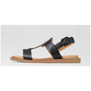 Monie Black Leather Sandals