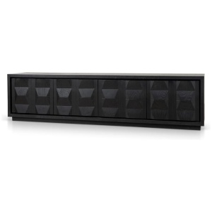 Monolith 2.2m TV Entertainment Unit - Full Black by Interior Secrets - AfterPay Available