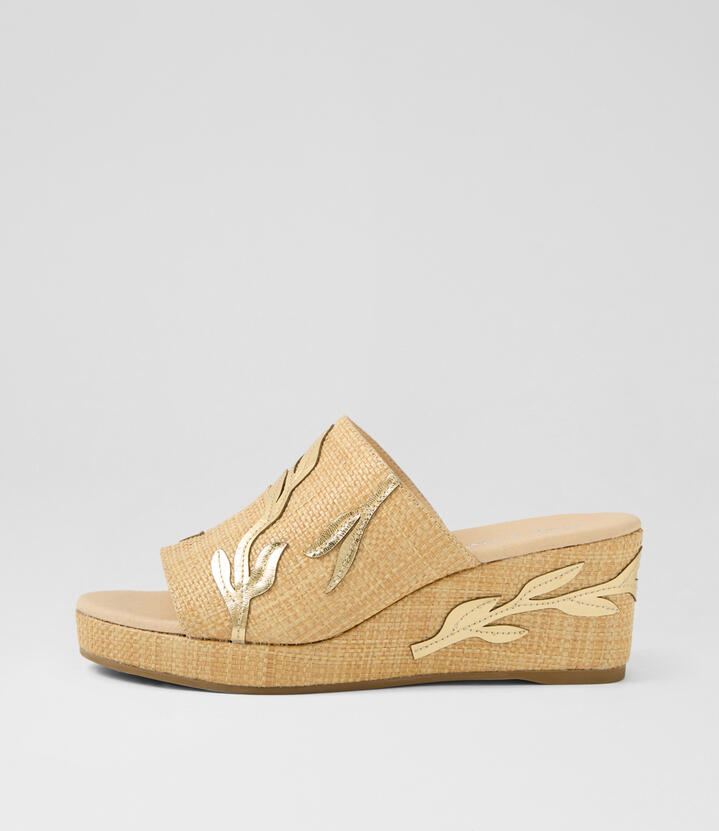 Montana Natural Gold Fabric Sandals