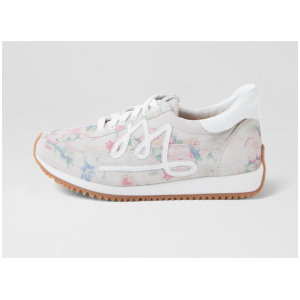Moodle Pastel Floral White Suede Sneakers