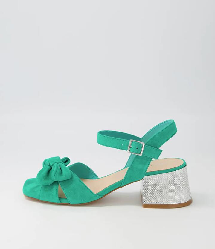 Nadeer Light Emerald Suede Sandals