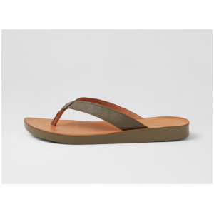 Nashi Olive Leather Sandals