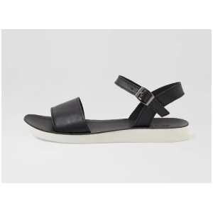 Navadis Black White Leather Sandals