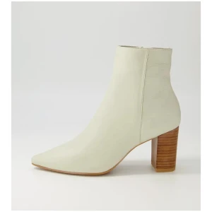 Nerine Stone Natural Heel Leather Ankle Boots