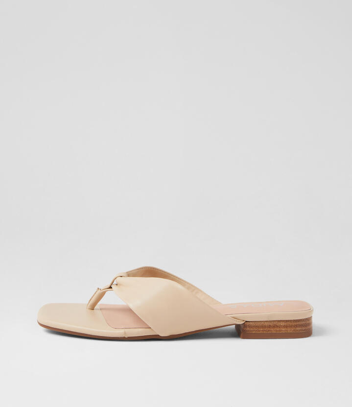 Newt Cream Natural Heel Leather Sandals