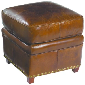 Newton Leather Ottoman