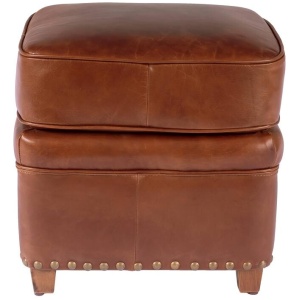 Newton Leather Ottoman, Vintage Whiskey