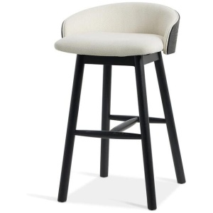 Nicholas 65cm Black Bar Stool - Beige by Interior Secrets - AfterPay Available