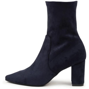Nider Navy Stretch Microsuede Ankle Boots