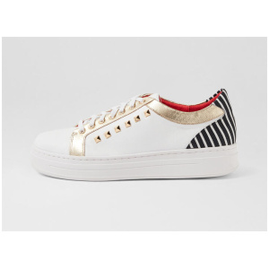Nobodys White Gold Multi Sneakers