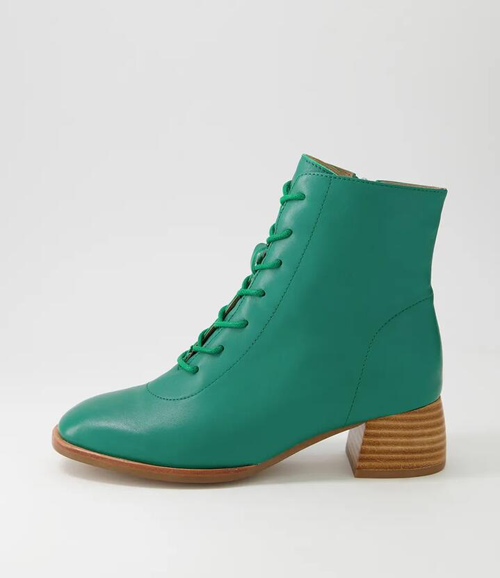 Nocal Emerald Leather Lace Up Boots