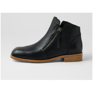 Nokkia Black Natural Leather Ankle Boots